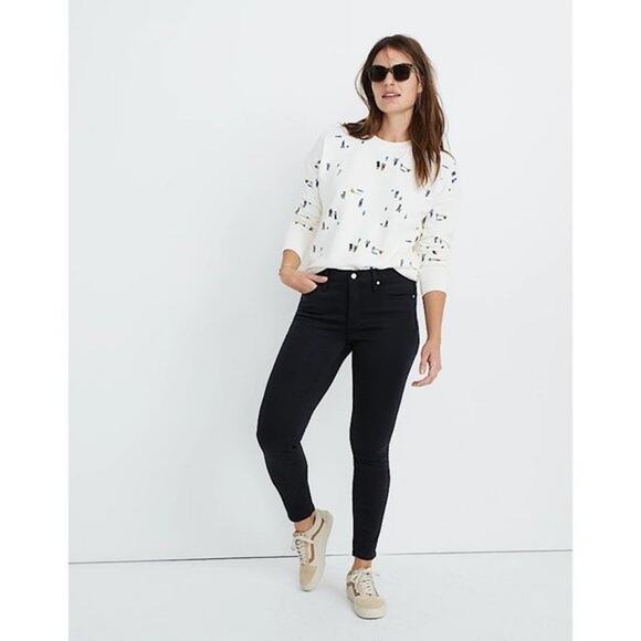 Madewell Taller 9" Mid Rise Skinny Jeans Lunar Wash Black Sz. 36TL NEW - Picture 1 of 12